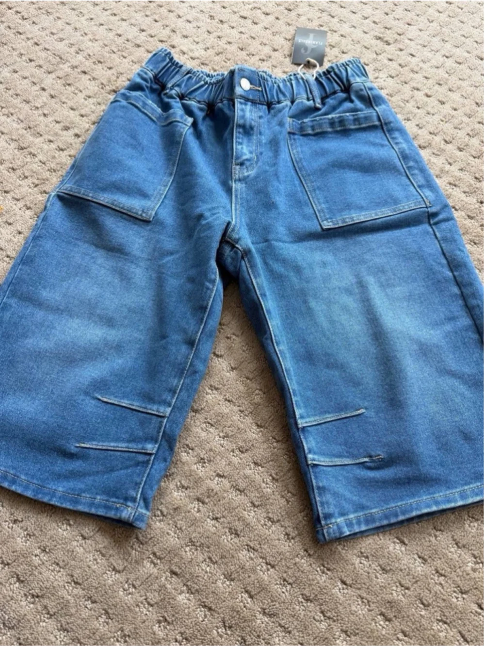 Flamingals Straight Leg High Rise Denim Bermuda Shorts for Women L
